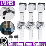 1/3X Sliding Window Glass Cabinet Lock Glass Door Lock Cabinet Display With Key