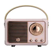 HM11 Smart Bluetooth Speaker Portable Smart Radio USB Subwoofer Retro Bluetooth Speaker Pink