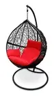 Brand New Swing Hanging Egg Chair - Black Wicker Basket & Red Cushion