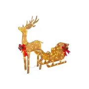 Christmas Sleigh & Reindeer Set with Lights Indoor/Outdoor 148cm