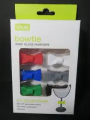 TRUE Bowtie Wine Glass Set of 6 Markers - Item #3388 - New in Box