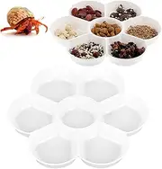 2 Pcs Hermit Crab Food Dish, 6.6in Hermit Crab Water Dish Hermit Crab Kit Food Dish Kit for Hermit Crab Tarantula and Snail (White)