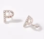 Affinity Diamond Goldclad Sterling Silver Letter "P" Initial Stud Earrings
