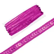 0.5 Inch x 5 Yards Sequin Ribbon Trim Sequin Braid Trim Ribbon, Rose Red