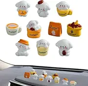 Dashboard Ornaments Dog for Car, Car Dashboard Puppy Ornaments, 10 x Rear View Mirrors Dog Figures, Resin Cute Animal Figures, Dash Animal Miniatures, Car Interior Decoration for Truck Vehicle