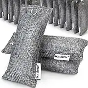 Marsheepy 24 Pack Activated Bamboo Charcoal Shoe Deodorizer Bags, Activated Charcoal Odor Absorber, Odor Eliminator for Car, Pet, Closet, Bathroom (50g per Pack)