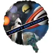 Space Blast Happy Birthday Foil Balloon 18" Outer Space Party Decoration