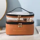 For Women Large Travel Makeup Bag Cosmetic Bag Women Make Up Case Double Layer