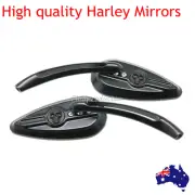 2x black Motorcycle Rear View Mirrors For 1984~2014 Harley Davidson Chopper Dyna