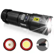 ® Dual Head Long Throw Flashlight, Flashlight High Lumens, Rechargeable, Supe...