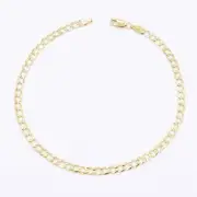 4mm Miami Curb Cuban Chain Ankle Anklet Real 10K Yellow Gold 10"
