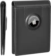 [ALLIVE] Genuine Leather Wallet for Men - AirTag Wallet RFID Blocking Slim Billfold with 8 Card Slots Minimalist Front Pocket with Gift Box, Classic black, Classic