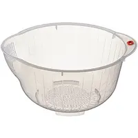 在飛比找Yahoo奇摩購物中心優惠-小禮堂 Inomata 日製 圓形塑膠洗米籃 透明洗米籃 瀝