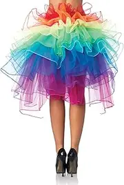 [Lurrose] Women Rainbow Tutu Skirt Layered Tulle Skirt Multi- Color Mini Skirt Petticoat for Halloween Dance Evening Party
