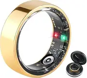 Health Rings for Women Men, Fitness Ring with Heart Rate/Blood Oxygen, Sleep Tracker, Calorie, Pedometer, 7-Day Battery Life, IP67 Waterproof Smart Ring Health Tracker for Android & iOS (Gold, 9)