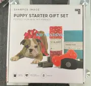 SHARPER IMAGE 8-Piece PUPPY STARTER GIFT SET Blanket Training Pads & More