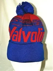 Retro Valvoline Oil Knit Racing Pom-Pom Winter Cap Hat New OSFM