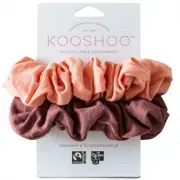 Kooshoo Organic Cotton Scrunchies - Coral Rose