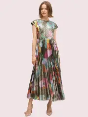 floral collage shimmer dress