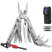 Multitool, 22-in-1 Multi-tool Pliers with Fire Starter, Emergency Whistle, Gl...