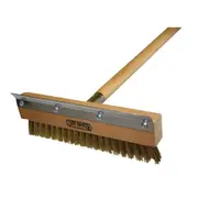 Classic Pizza Oven Brush - Brass Bristles/Stainless Steel Scraper Blade