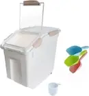 Airtight Flour Storage Container 25 Lb Rice Storage Container with Wheels Seal L