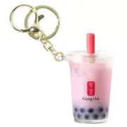 Gong Cha 3D MINI STRAWBERRY PEARL BUBBLE MILK TEA KEYRING NEW Tea Coffee NO BOX