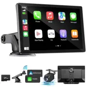 Wireless Apple Carplay Screen for Car 4K Dash Cam, 9" Portable Apple Carplay ...