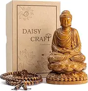 DAISYCRAFTVN Wooden Buddha Shakyamuni Statue - Meditation Accessories, Feng Shui Decor, Zen Spiritual Gifts, Home and Altar Decoration, Buddha Room and Indoor Décor