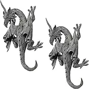 Design Toscano PD91376 Horned Dragon of Devonshire Wall Sculpture: Set of Two