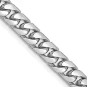 14K White Gold 18 Inch 5mm Solid Miami Cuban Link With Lobster Clasp Chain