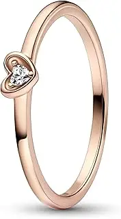 [PANDORA] 182495C01 Women's Ring Sparkling Heart Rose Gold