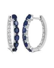 Sabrina Designs 14K 3.26 ct. tw. Diamond & Sapphire Hoops