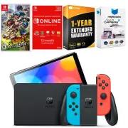 Nintendo Switch Red/Blue OLED + Mario Strikers + NSO 1 Year Family Membership