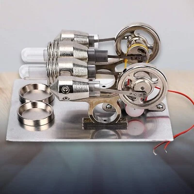 Stirling Engine Machine, 4 Cylinder Stirling Engine Miniature Hot Air Power G...