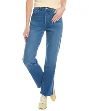 MOTHER High-Waist Hiker Hover Across The Finnish Line Slim Straight Leg Jean