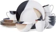 Mikasa Gourmet Basics by Caden 16-Piece Dinnerware Set, Service for 4 -,Assorted