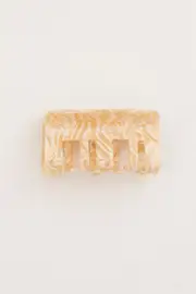White Cream Marble Hair Claw