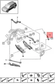 Genuine PORSCHE Cayenne 9YA Wishbone Upper Rear Right PAB505398 (for: Porsche)