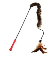 GiGwi Natural Feather With Plush Tail Teaser Cat Toy