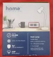 Home Luminaire LED Flexible Desk Lamp Matte White 5ft cord NEW IN BOX