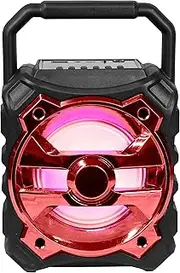[Laser] Bluetooth Speaker (Red) - Portable, Multi-Input, Long Battery Life, FM, AUX, Built in Mic
