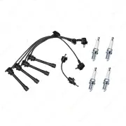 Bosch Leads + 4x Denso Iridium TT Spark Plugs for Toyota Estima Tarago TCR 10 20