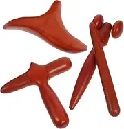 WOFASHPURET 4pcs Ergonomic Wood Massage Tool Durable Scraping Plate for Relaxation and Self Massage for Versatile Use Body Parts