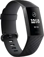 [Fitbit] Charge 3 Fitness Activity Tracker, Graphite/Black, One Size (S & L Bands Included)