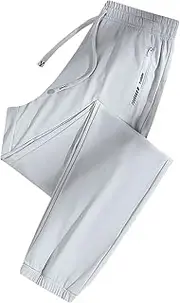 Men's Lightweight Jogger Pants Summer Casual Stretch Jogger Sweatpants Drawstring Elastic Waist Athletic Hiking Pants