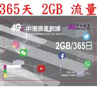 在飛比找Yahoo!奇摩拍賣優惠-【杰元生活館】365日2GB流量中國大陸、澳門、台灣上網卡大