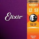 Elixir 16052 Phosphor Bronze Acoustic Guitar Strings with NANOWEB. Light 12-53
