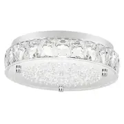 Crystal Chandeliers Flush Mount LED Ceiling Light Fixture, 5000K Daylight
