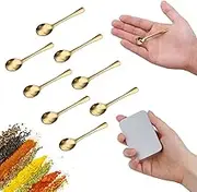 8 PCS Tiny Spoons - Mini Stainless Steel Spoons 2.87 inch for Salt Jars Spice Jars, SUS 304 Food Grade Seasoning Spoons for Salt, Powder Spices, Pepper, Sugar, Coffee,Gold